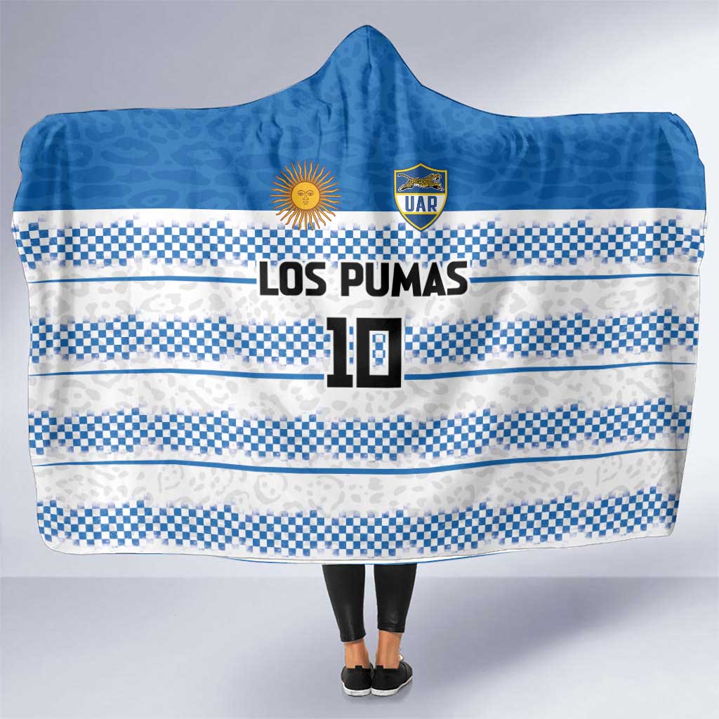 Argentina Rugby Custom Hooded Blanket Los Pumas Jaguar Race Style - Wonder Print Shop