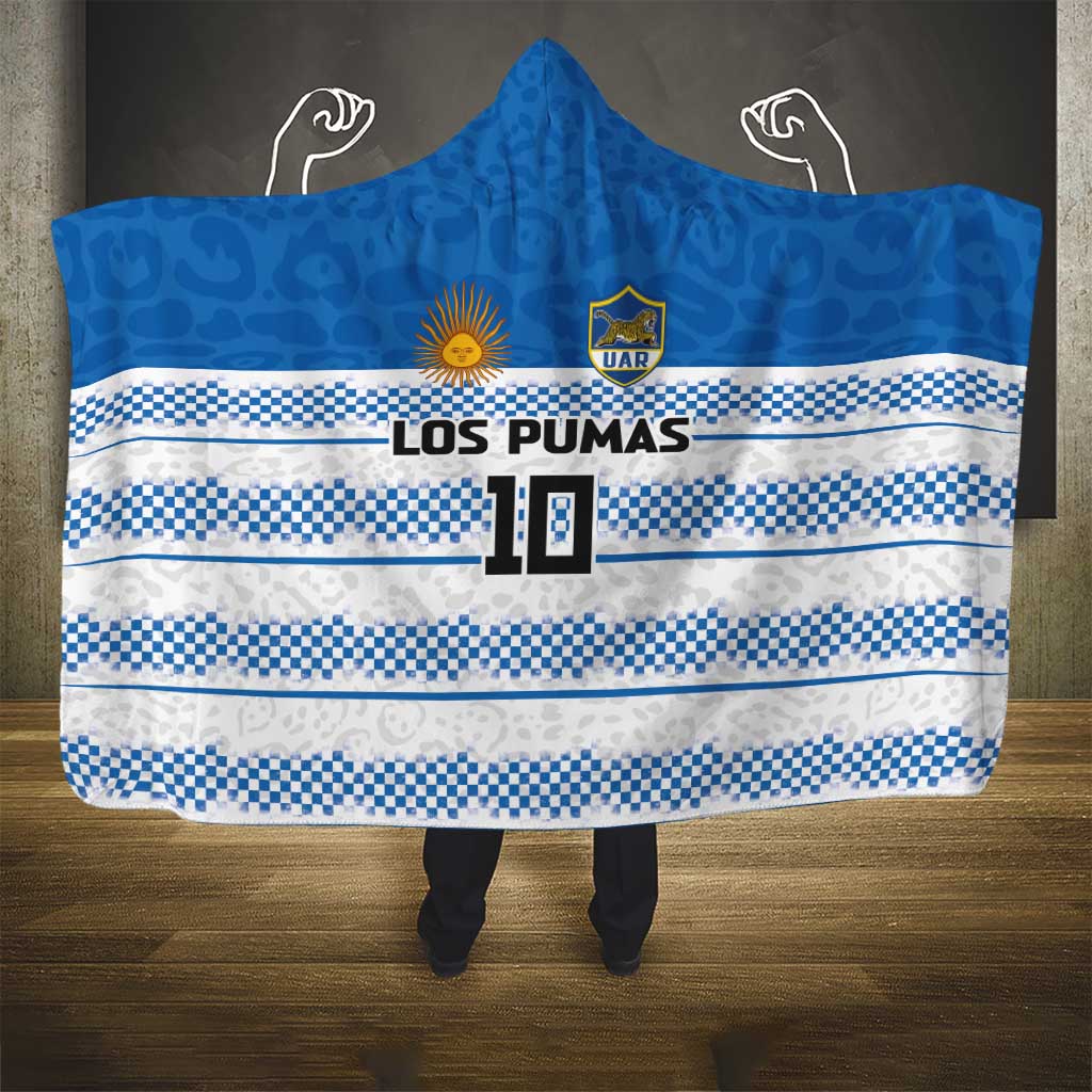 Argentina Rugby Custom Hooded Blanket Los Pumas Jaguar Race Style - Wonder Print Shop