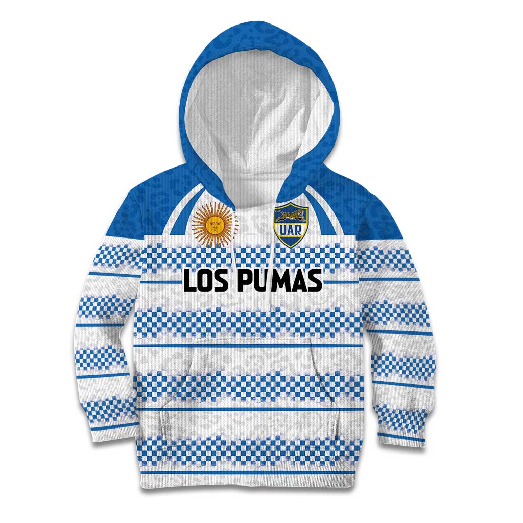 Argentina Rugby Custom Kid Hoodie Los Pumas Jaguar Race Style - Wonder Print Shop