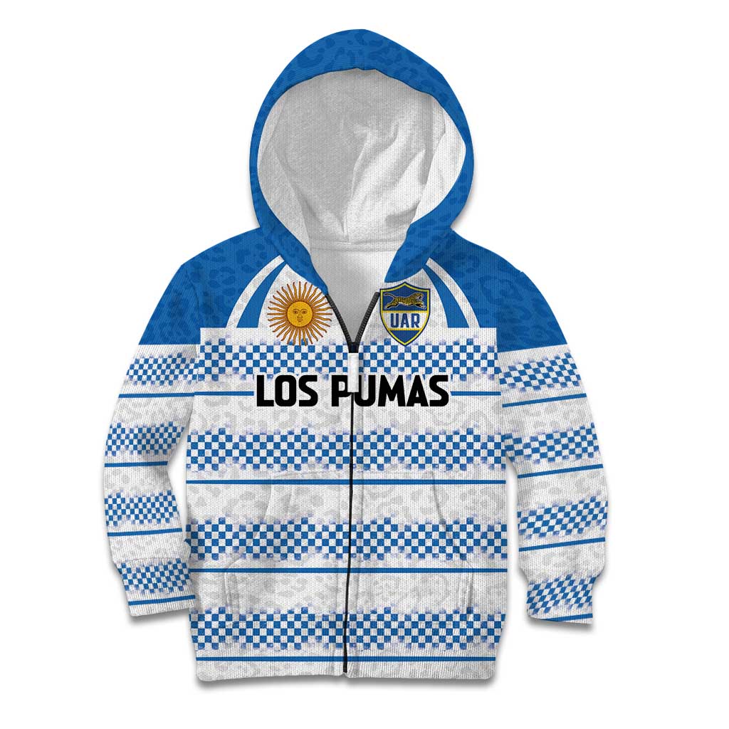 Argentina Rugby Custom Kid Hoodie Los Pumas Jaguar Race Style - Wonder Print Shop