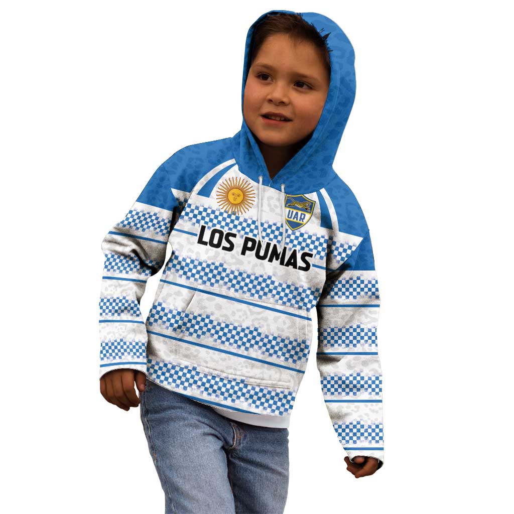 Argentina Rugby Custom Kid Hoodie Los Pumas Jaguar Race Style - Wonder Print Shop