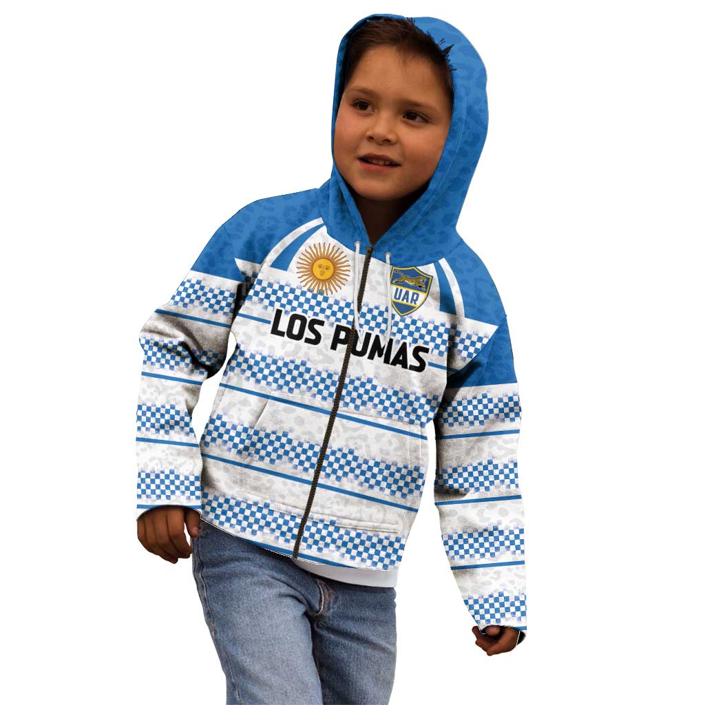 Argentina Rugby Custom Kid Hoodie Los Pumas Jaguar Race Style - Wonder Print Shop