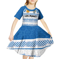 Argentina Rugby Custom Kid Short Sleeve Dress Los Pumas Jaguar Race Style - Wonder Print Shop