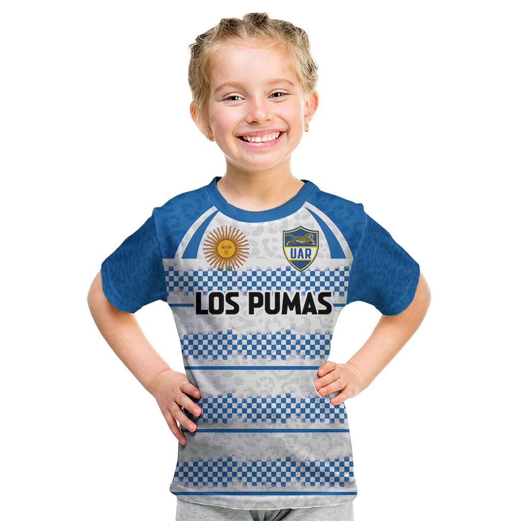 Argentina Rugby Custom Kid T Shirt Los Pumas Jaguar Race Style - Wonder Print Shop