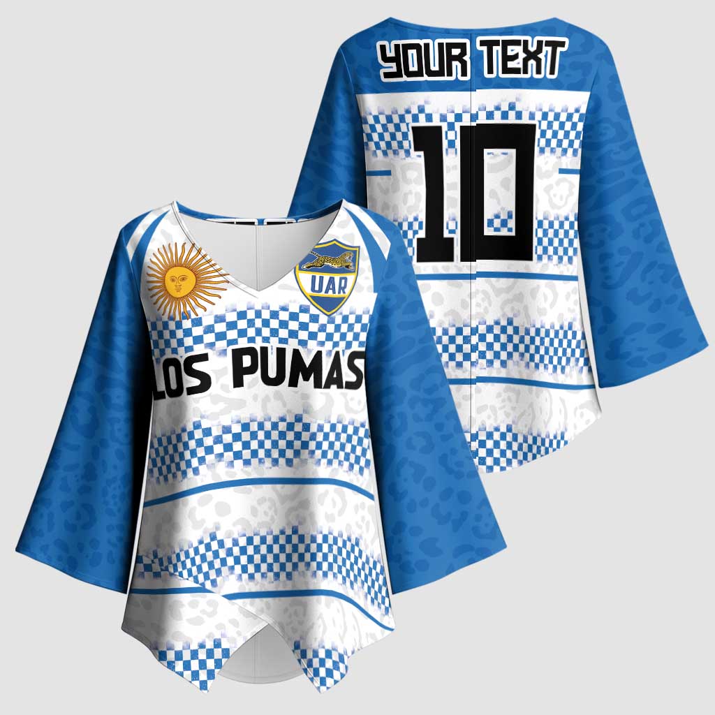 Argentina Rugby Custom Kimono Sleeve Blouse Los Pumas Jaguar Race Style - Wonder Print Shop
