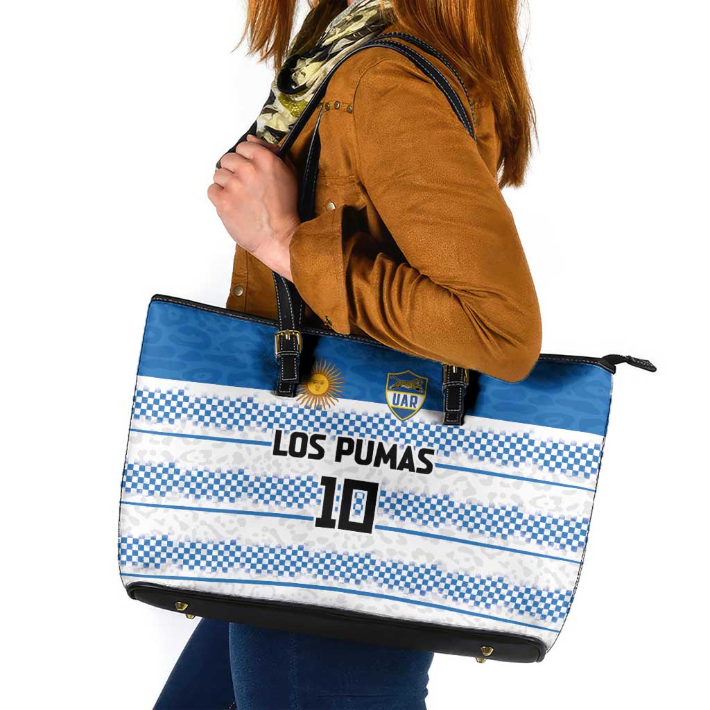 Argentina Rugby Custom Leather Tote Bag Los Pumas Jaguar Race Style - Wonder Print Shop