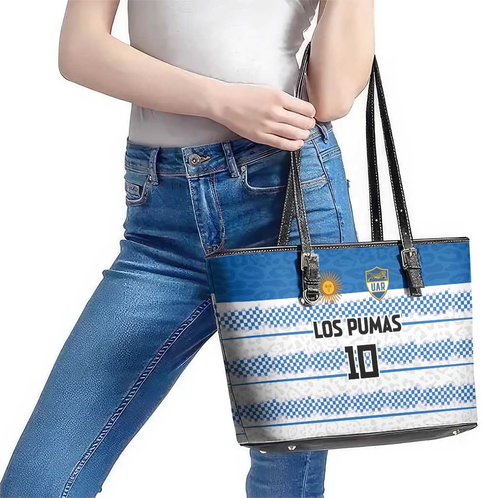 Argentina Rugby Custom Leather Tote Bag Los Pumas Jaguar Race Style - Wonder Print Shop
