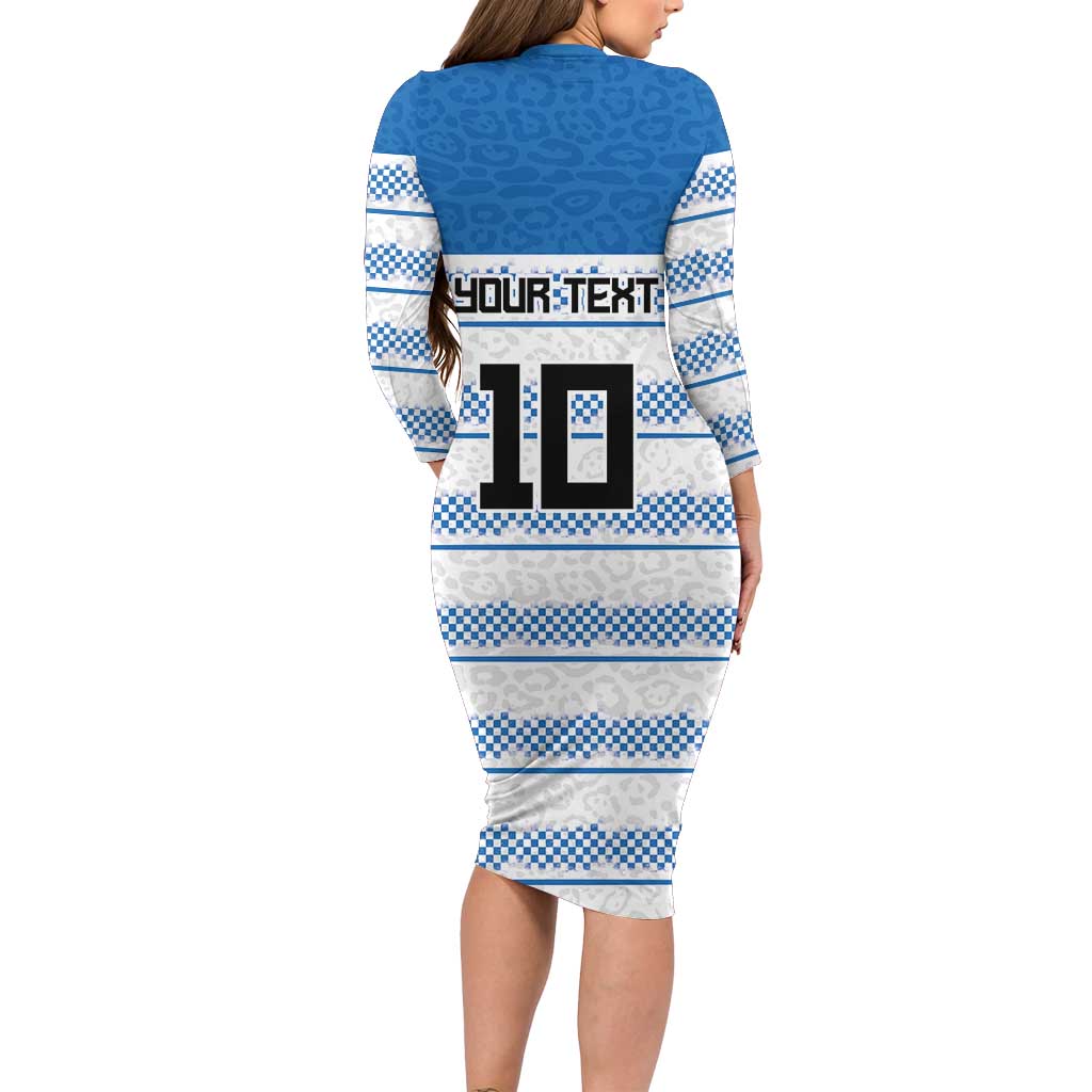 Argentina Rugby Custom Long Sleeve Bodycon Dress Los Pumas Jaguar Race Style - Wonder Print Shop