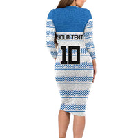 Argentina Rugby Custom Long Sleeve Bodycon Dress Los Pumas Jaguar Race Style - Wonder Print Shop