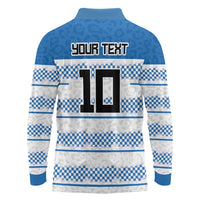 Argentina Rugby Custom Long Sleeve Polo Shirt Los Pumas Jaguar Race Style - Wonder Print Shop
