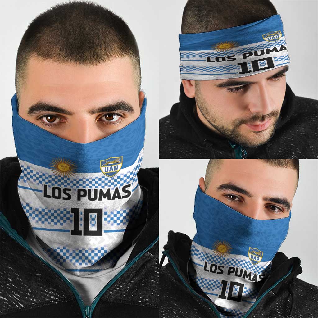 Argentina Rugby Custom Neck Gaiter Los Pumas Jaguar Race Style - Wonder Print Shop