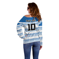 Argentina Rugby Custom Off Shoulder Sweater Los Pumas Jaguar Race Style - Wonder Print Shop