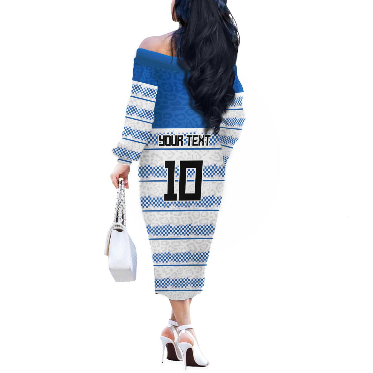 Argentina Rugby Custom Off The Shoulder Long Sleeve Dress Los Pumas Jaguar Race Style - Wonder Print Shop