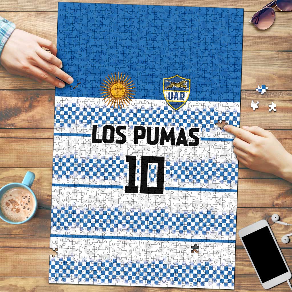Argentina Rugby Custom Puzzle Los Pumas Jaguar Race Style - Wonder Print Shop