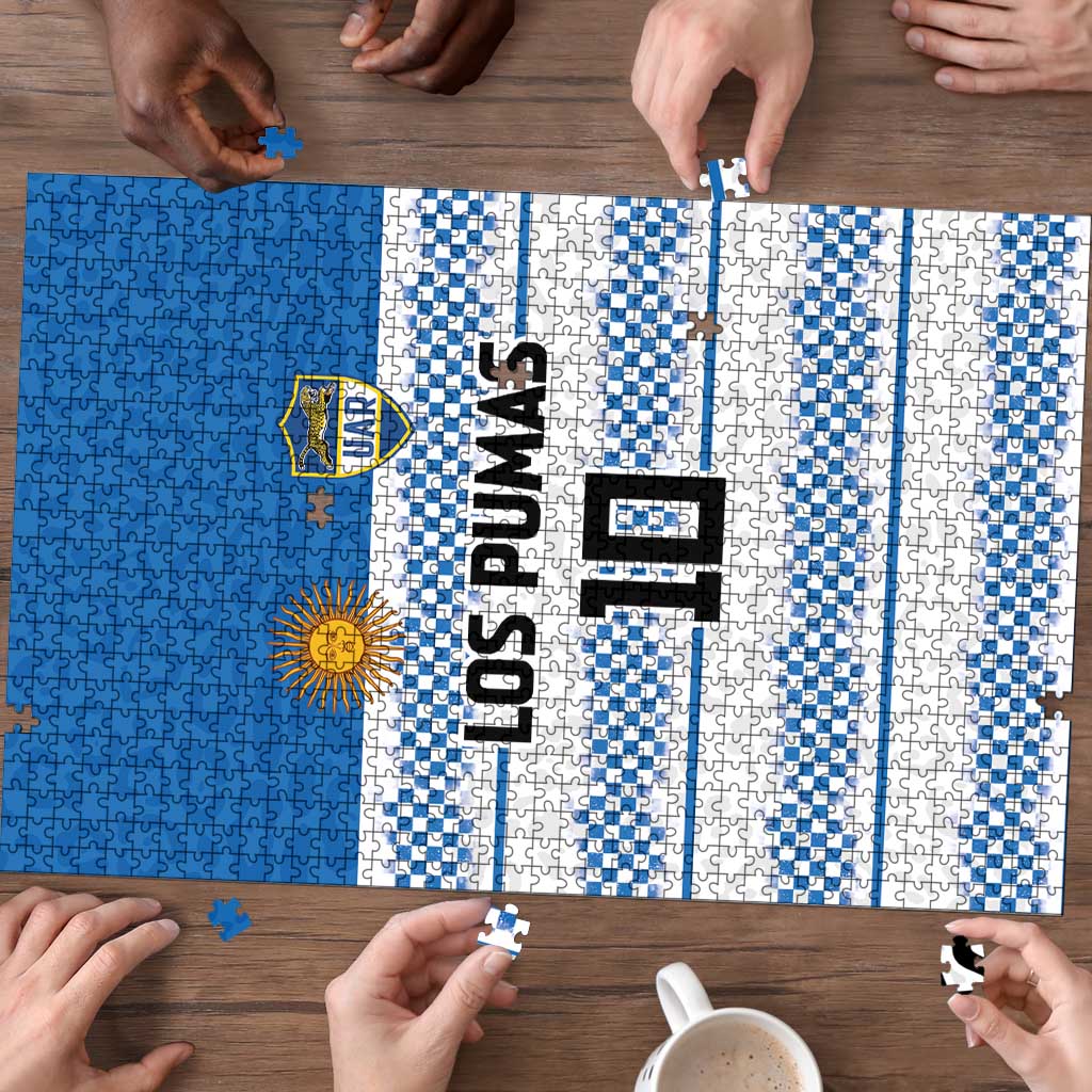 Argentina Rugby Custom Puzzle Los Pumas Jaguar Race Style - Wonder Print Shop