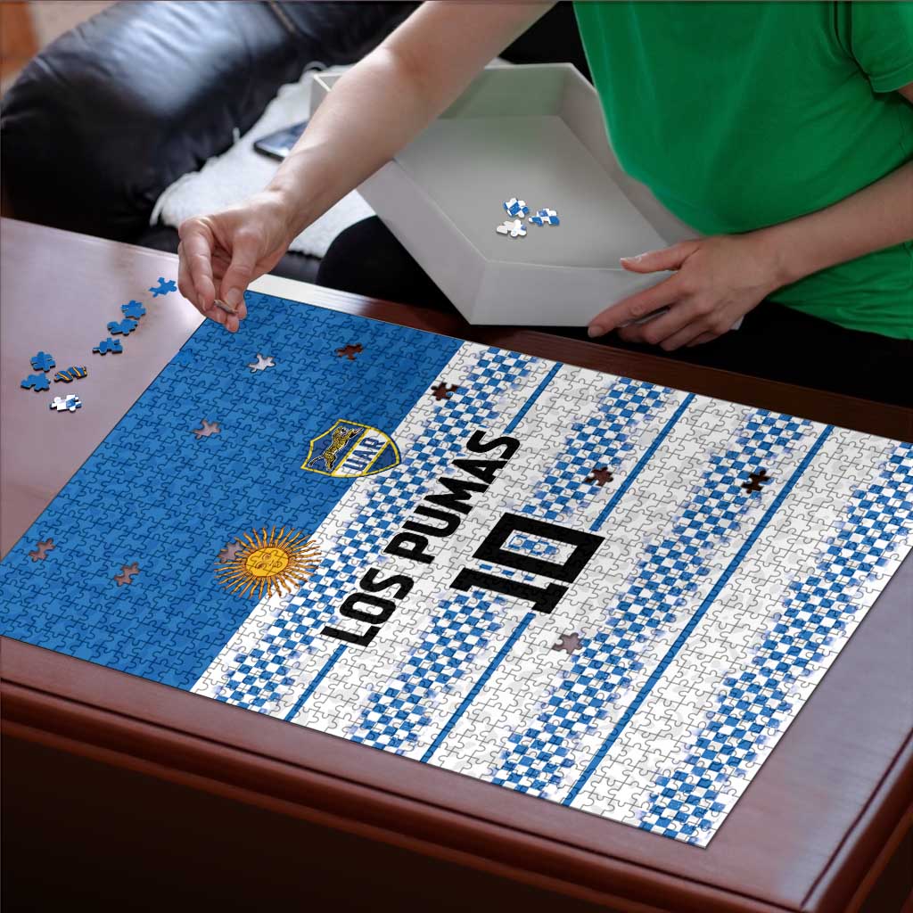 Argentina Rugby Custom Puzzle Los Pumas Jaguar Race Style - Wonder Print Shop