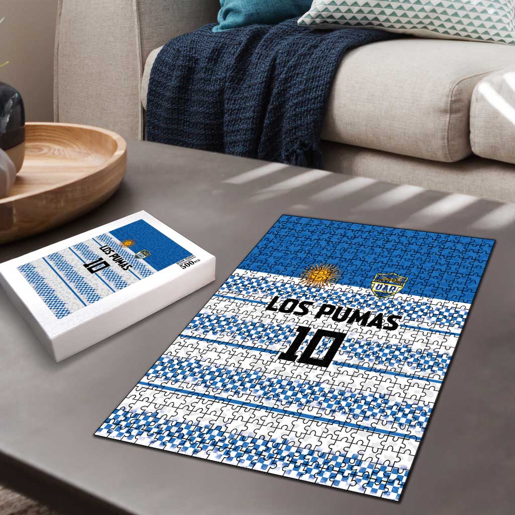 Argentina Rugby Custom Puzzle Los Pumas Jaguar Race Style - Wonder Print Shop