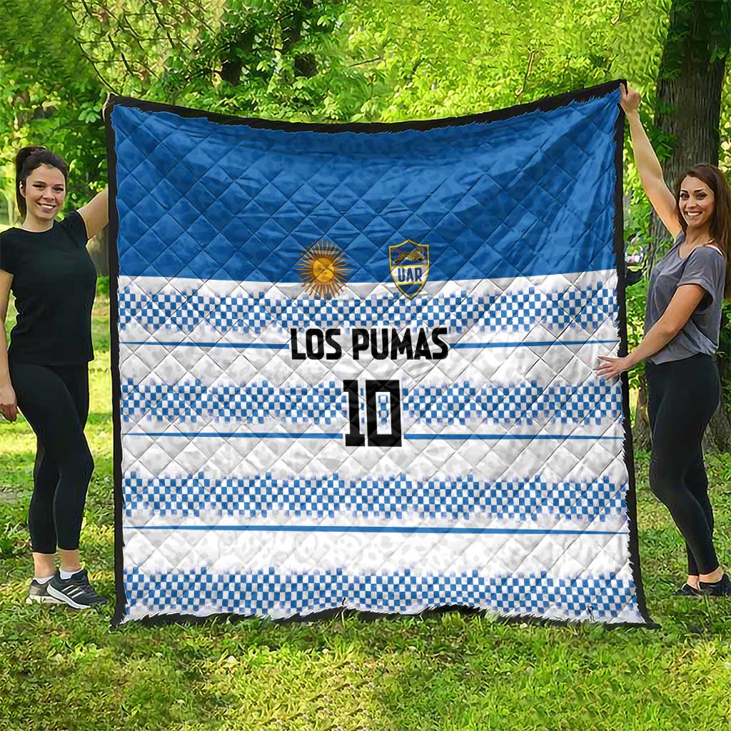 Argentina Rugby Custom Quilt Los Pumas Jaguar Race Style - Wonder Print Shop