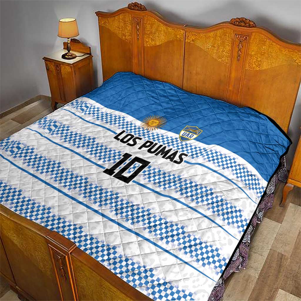 Argentina Rugby Custom Quilt Los Pumas Jaguar Race Style - Wonder Print Shop