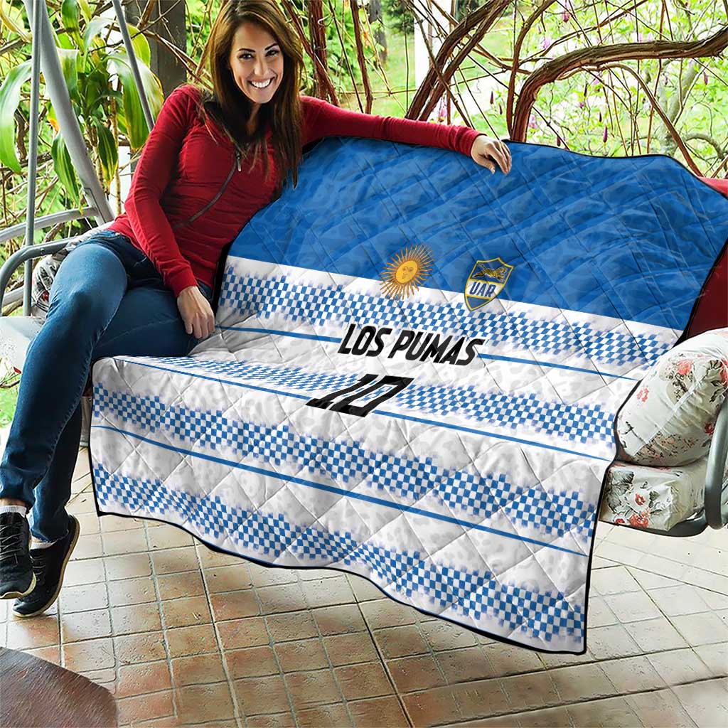 Argentina Rugby Custom Quilt Los Pumas Jaguar Race Style - Wonder Print Shop