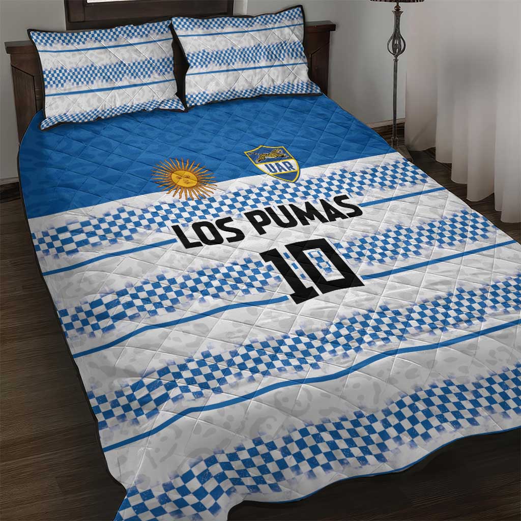 Argentina Rugby Custom Quilt Bed Set Los Pumas Jaguar Race Style - Wonder Print Shop