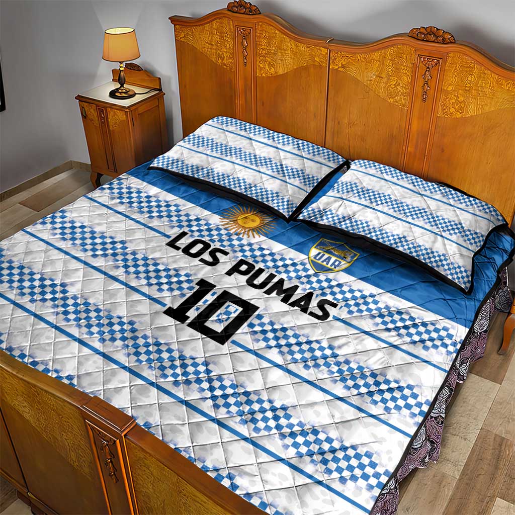 Argentina Rugby Custom Quilt Bed Set Los Pumas Jaguar Race Style - Wonder Print Shop