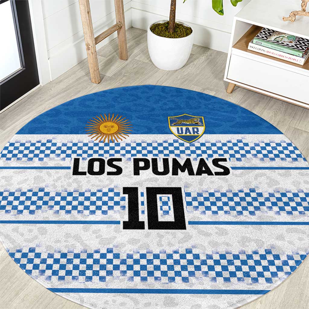 Argentina Rugby Custom Round Carpet Los Pumas Jaguar Race Style - Wonder Print Shop