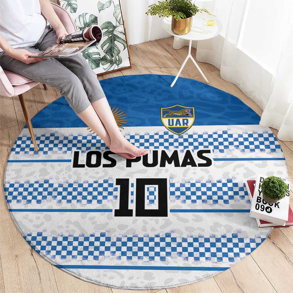 Argentina Rugby Custom Round Carpet Los Pumas Jaguar Race Style - Wonder Print Shop