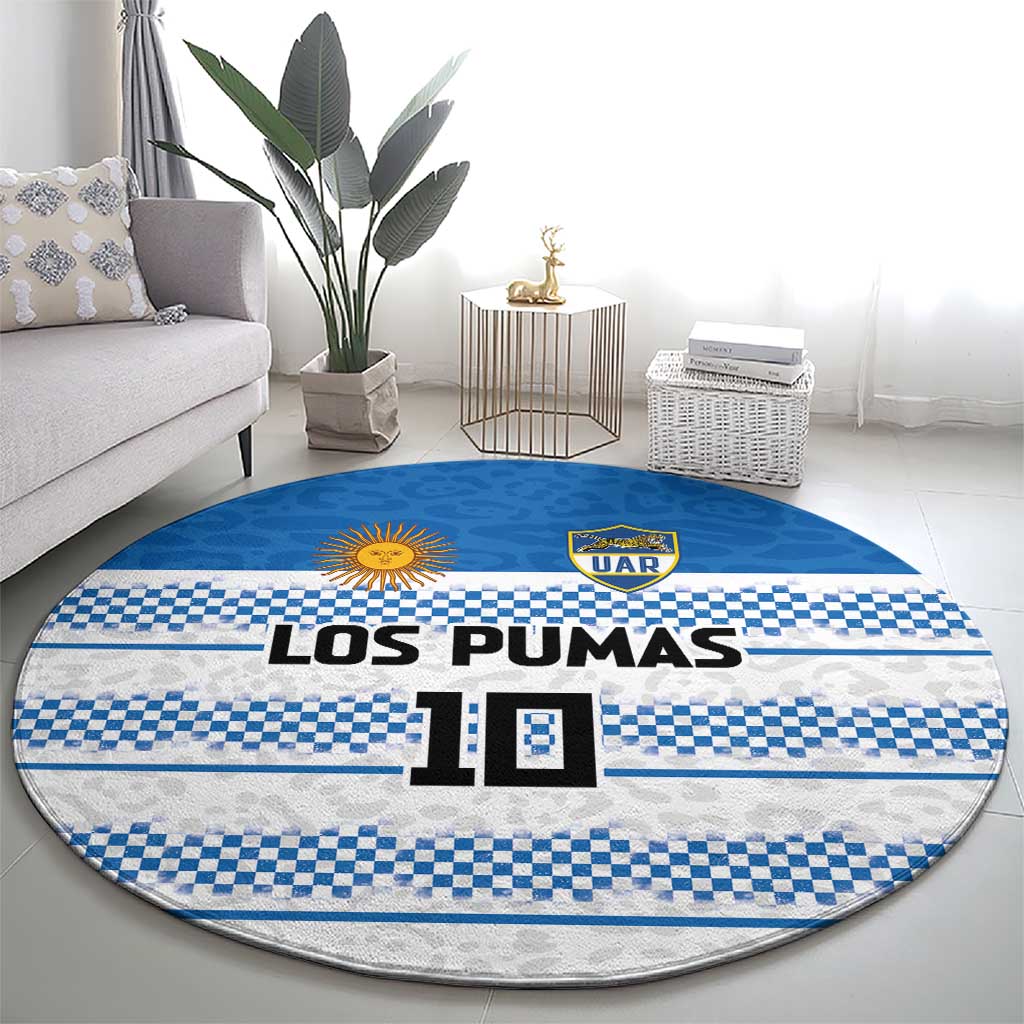 Argentina Rugby Custom Round Carpet Los Pumas Jaguar Race Style - Wonder Print Shop