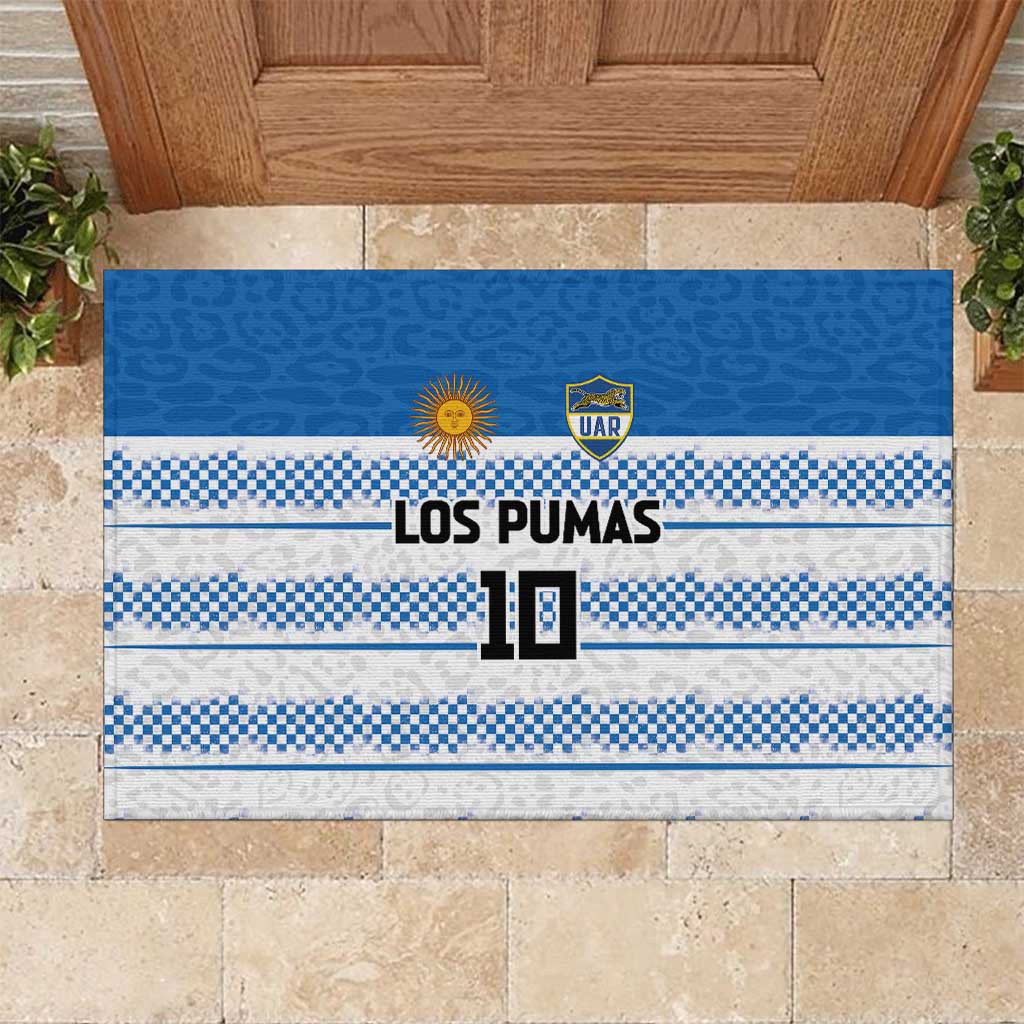 Argentina Rugby Custom Rubber Doormat Los Pumas Jaguar Race Style - Wonder Print Shop
