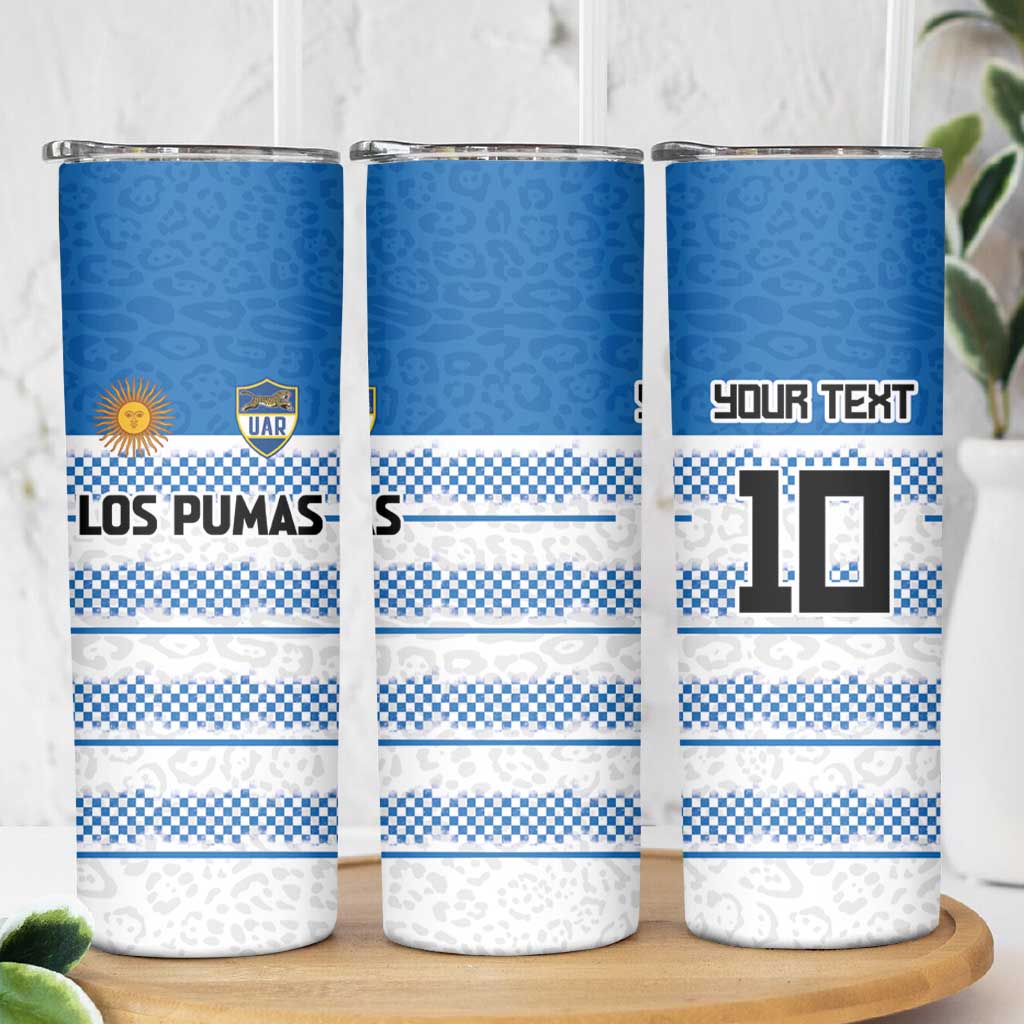 Argentina Rugby Custom Skinny Tumbler Los Pumas Jaguar Race Style - Wonder Print Shop