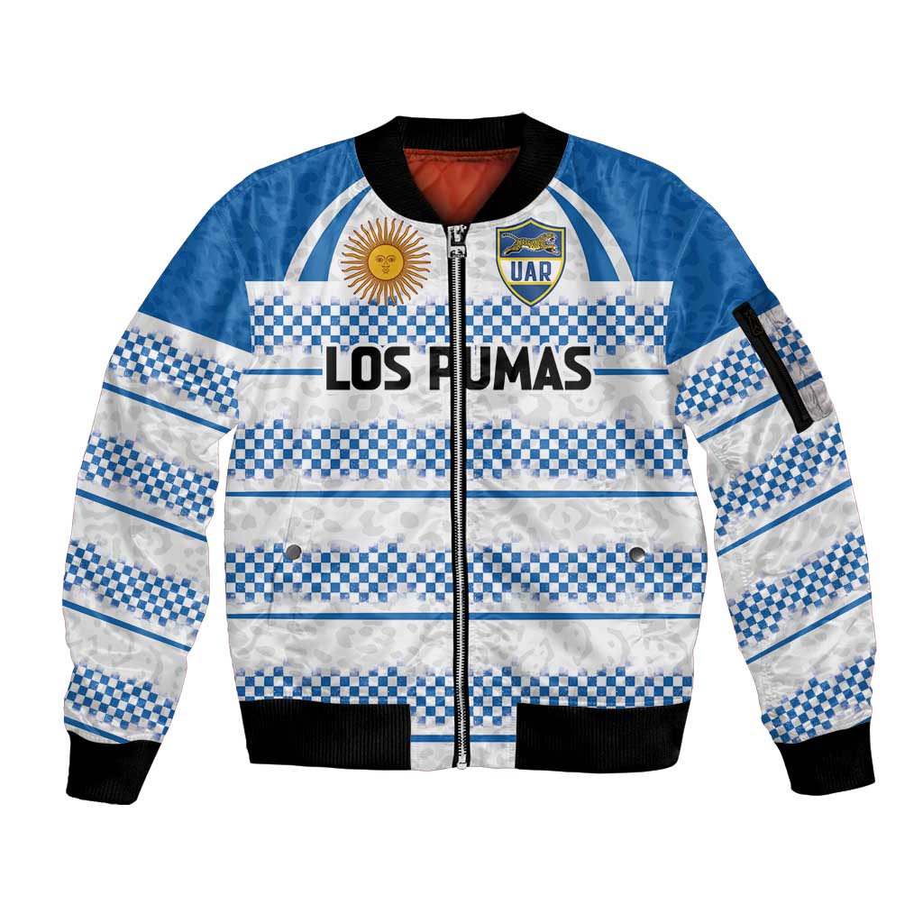 Argentina Rugby Custom Sleeve Zip Bomber Jacket Los Pumas Jaguar Race Style - Wonder Print Shop