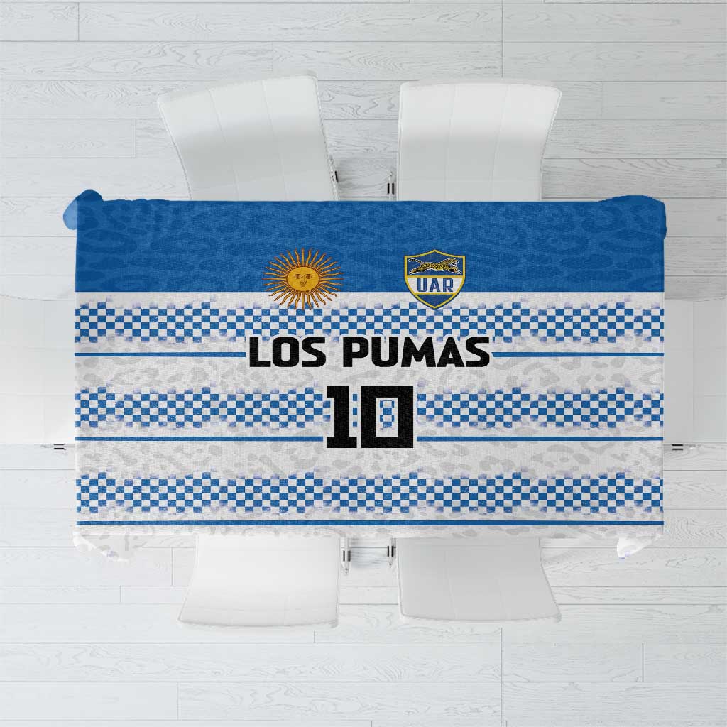 Argentina Rugby Custom Tablecloth Los Pumas Jaguar Race Style - Wonder Print Shop