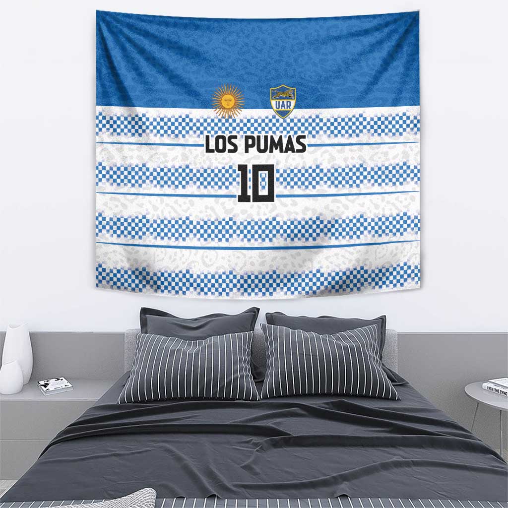 Argentina Rugby Custom Tapestry Los Pumas Jaguar Race Style - Wonder Print Shop