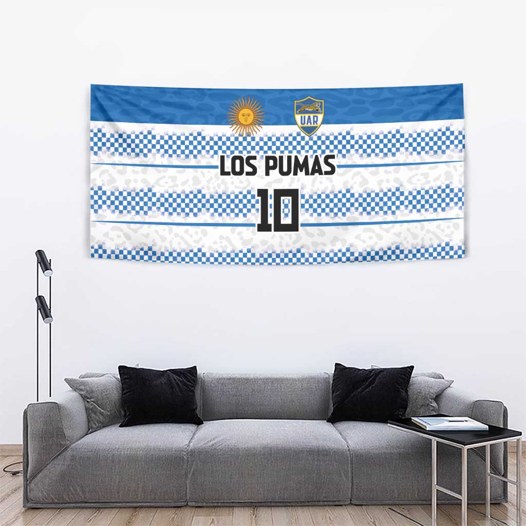 Argentina Rugby Custom Tapestry Los Pumas Jaguar Race Style - Wonder Print Shop
