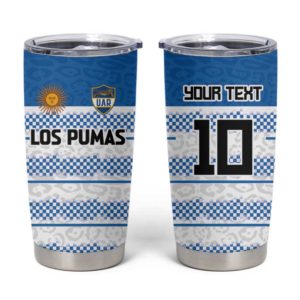 Argentina Rugby Custom Tumbler Cup Los Pumas Jaguar Race Style - Wonder Print Shop