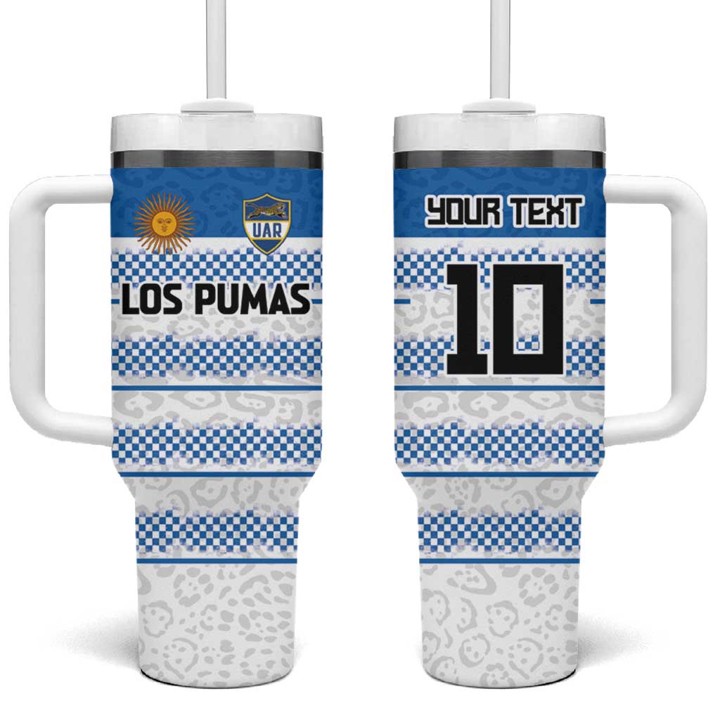 Argentina Rugby Custom Tumbler With Handle Los Pumas Jaguar Race Style - Wonder Print Shop
