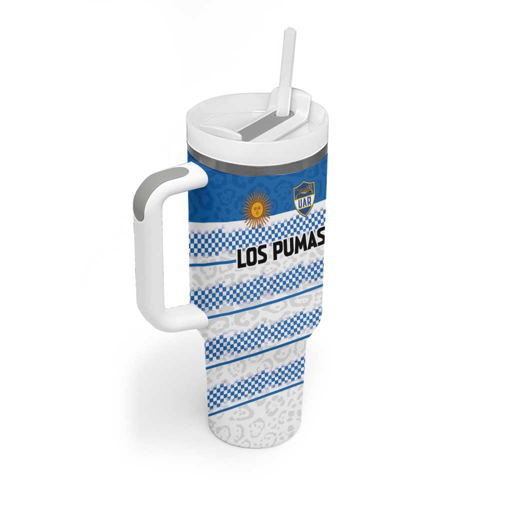 Argentina Rugby Custom Tumbler With Handle Los Pumas Jaguar Race Style - Wonder Print Shop