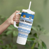 Argentina Rugby Custom Tumbler With Handle Los Pumas Jaguar Race Style - Wonder Print Shop