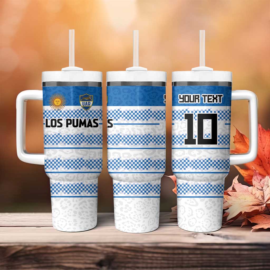 Argentina Rugby Custom Tumbler With Handle Los Pumas Jaguar Race Style - Wonder Print Shop