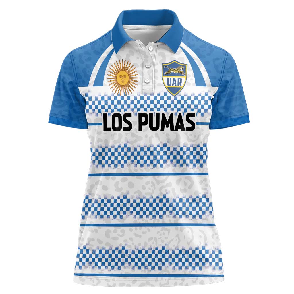 Argentina Rugby Custom Women Polo Shirt Los Pumas Jaguar Race Style - Wonder Print Shop
