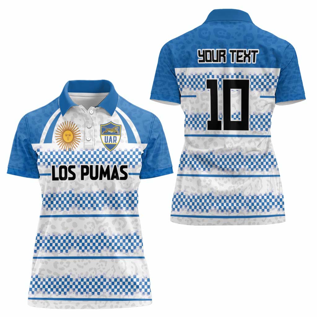 Argentina Rugby Custom Women Polo Shirt Los Pumas Jaguar Race Style - Wonder Print Shop