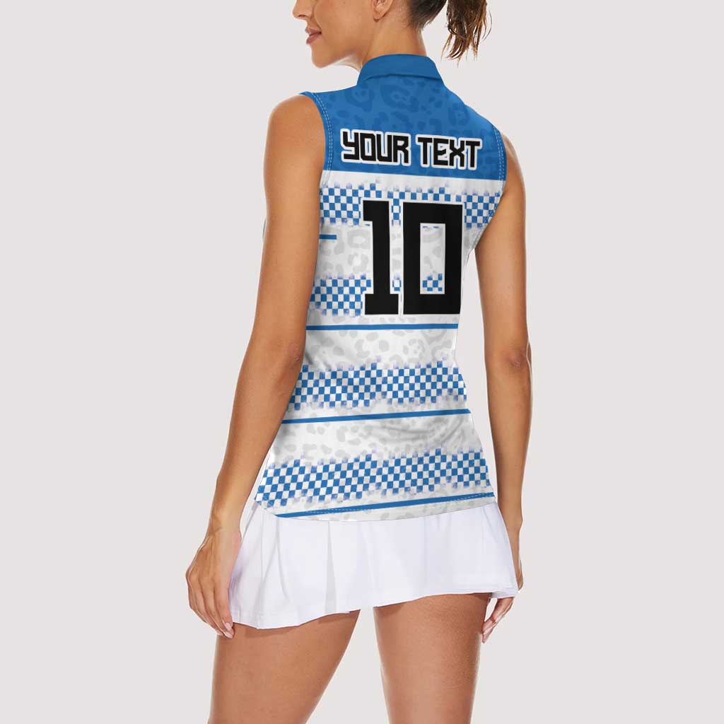 Argentina Rugby Custom Women Sleeveless Polo Shirt Los Pumas Jaguar Race Style - Wonder Print Shop