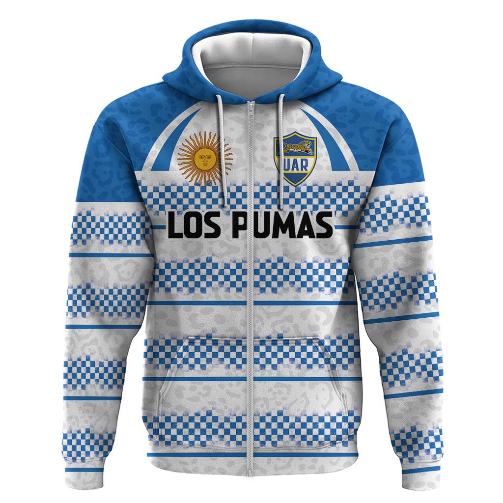 Argentina Rugby Custom Zip Hoodie Los Pumas Jaguar Race Style - Wonder Print Shop