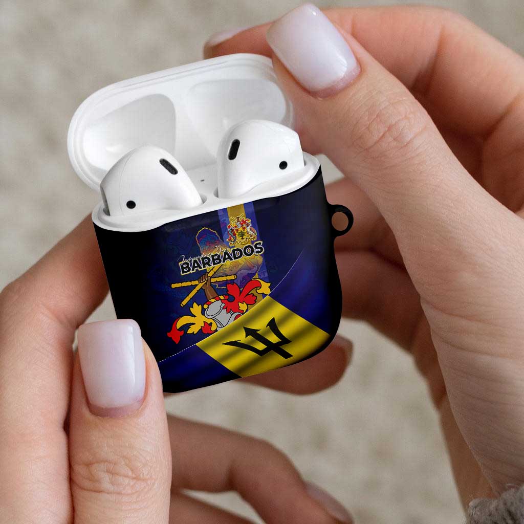 Barbados Independence Day AirPods Case Coat of Arms with Freedom Emblems - Wonder Print Shop