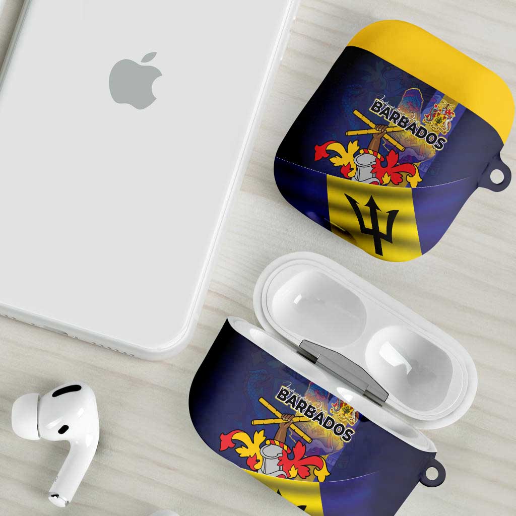 Barbados Independence Day AirPods Case Coat of Arms with Freedom Emblems - Wonder Print Shop