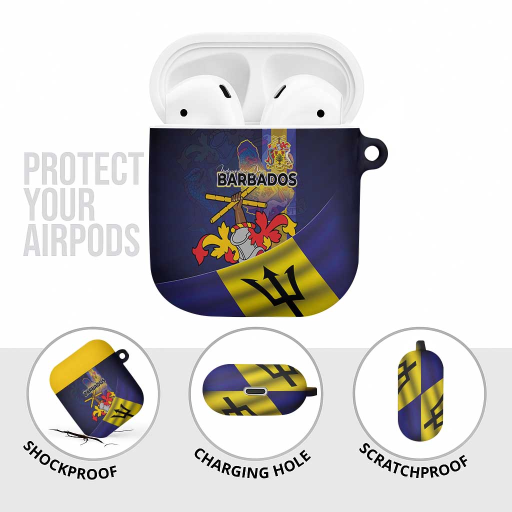 Barbados Independence Day AirPods Case Coat of Arms with Freedom Emblems - Wonder Print Shop