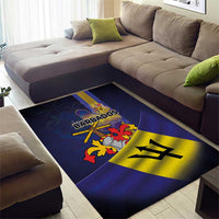 Barbados Independence Day Area Rug Coat of Arms with Freedom Emblems - Wonder Print Shop