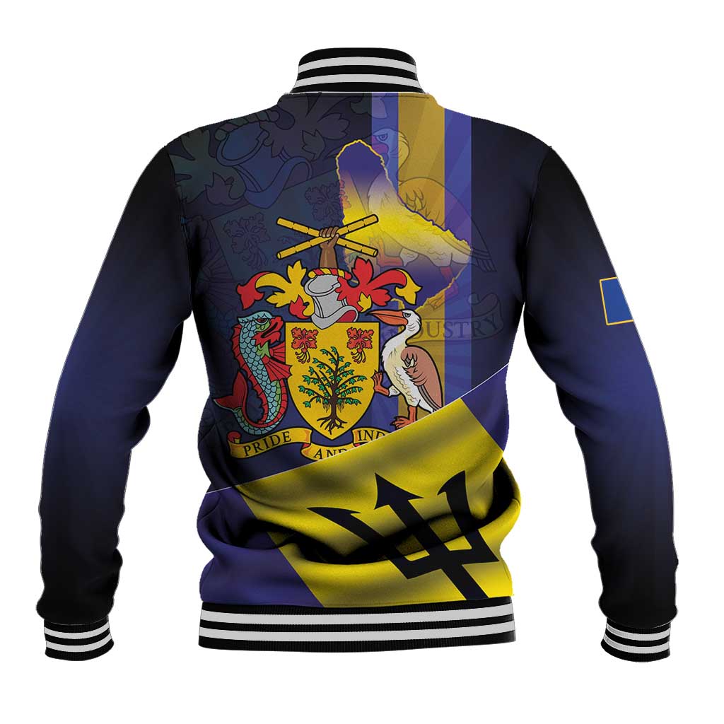 Barbados Independence Day Baseball Jacket Coat of Arms with Freedom Emblems - Wonder Print Shop