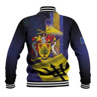 Barbados Independence Day Baseball Jacket Coat of Arms with Freedom Emblems - Wonder Print Shop